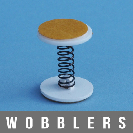 Wobblers à ressort vibrant 2X adhésifs diamètre 20 mm