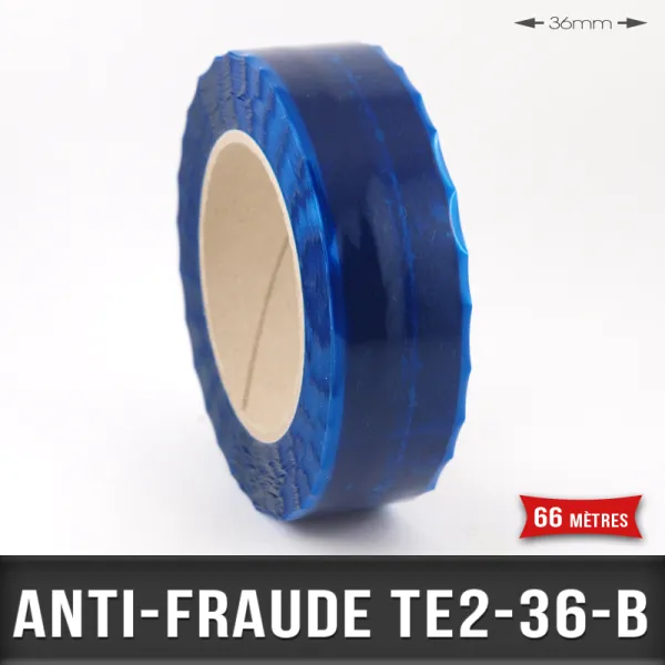 Rouleau adhésif anti-fraude 36mm Bleu
