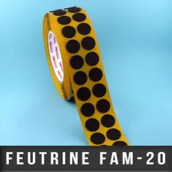 Pastile de feutrine adhésive pure laine Ø20 Marron