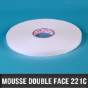 Mousse Blanche double face acrylique 1mm 19mm
